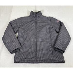 Quicksilver Jacket Mens Medium Black & Grey Houndstooth Fleece Lined Puffer FS